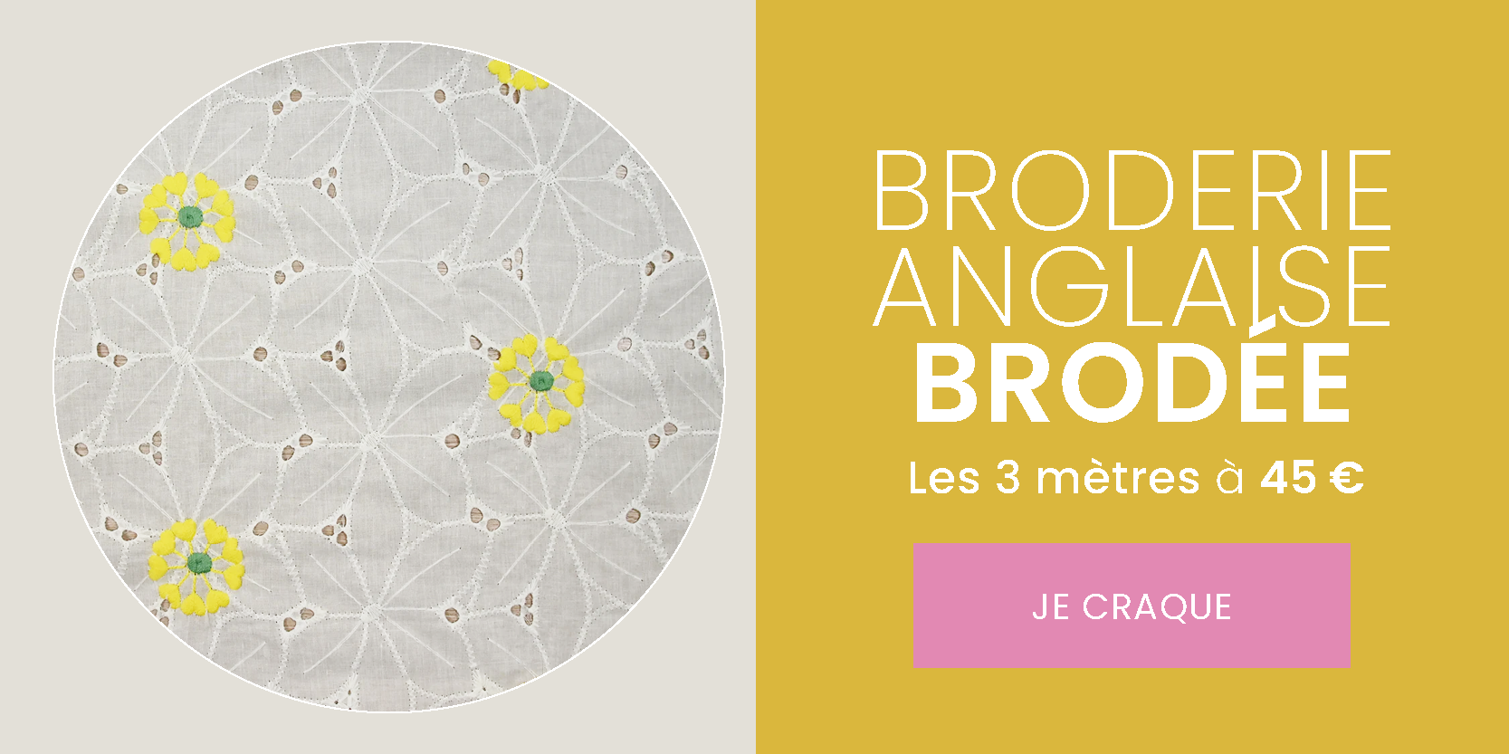 Broderie anglaise brodée