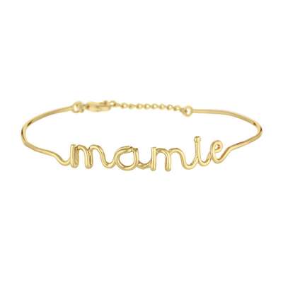 "MAMIE" bracelet fil lettering doré à message
