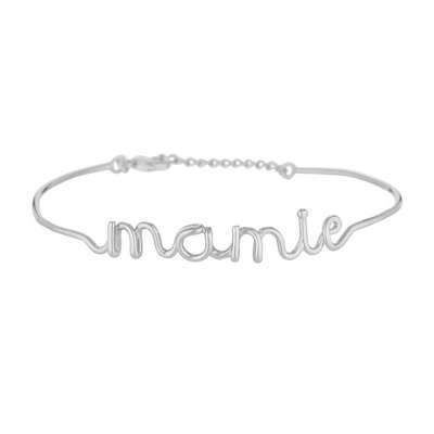 "MAMIE" bracelet fil lettering argenté à message