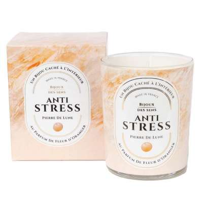 Anti-Stress - Bougie Fragrance Fleur d'oranger et Collier Argenté Pierre de Lune
